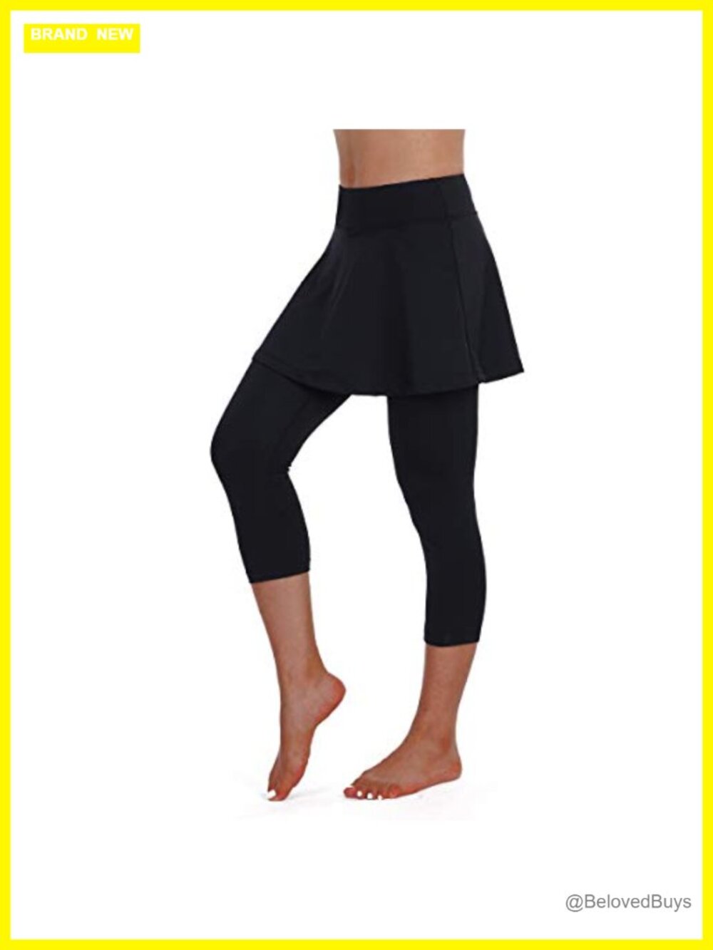Women's Skirted Leggings Flare Skorts 3/4 Length High Waist Tennis Golf